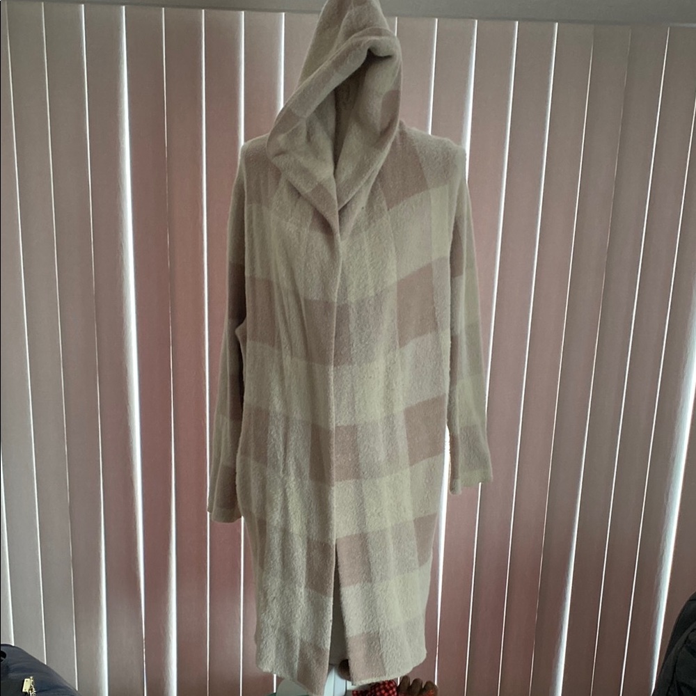 Plaid Hooded Women's Sweater Coat